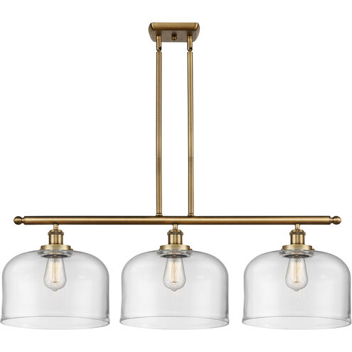 Ballston X-Large Bell LED 36 inch Brushed Brass Island Light Ceiling Light in Clear Glass
