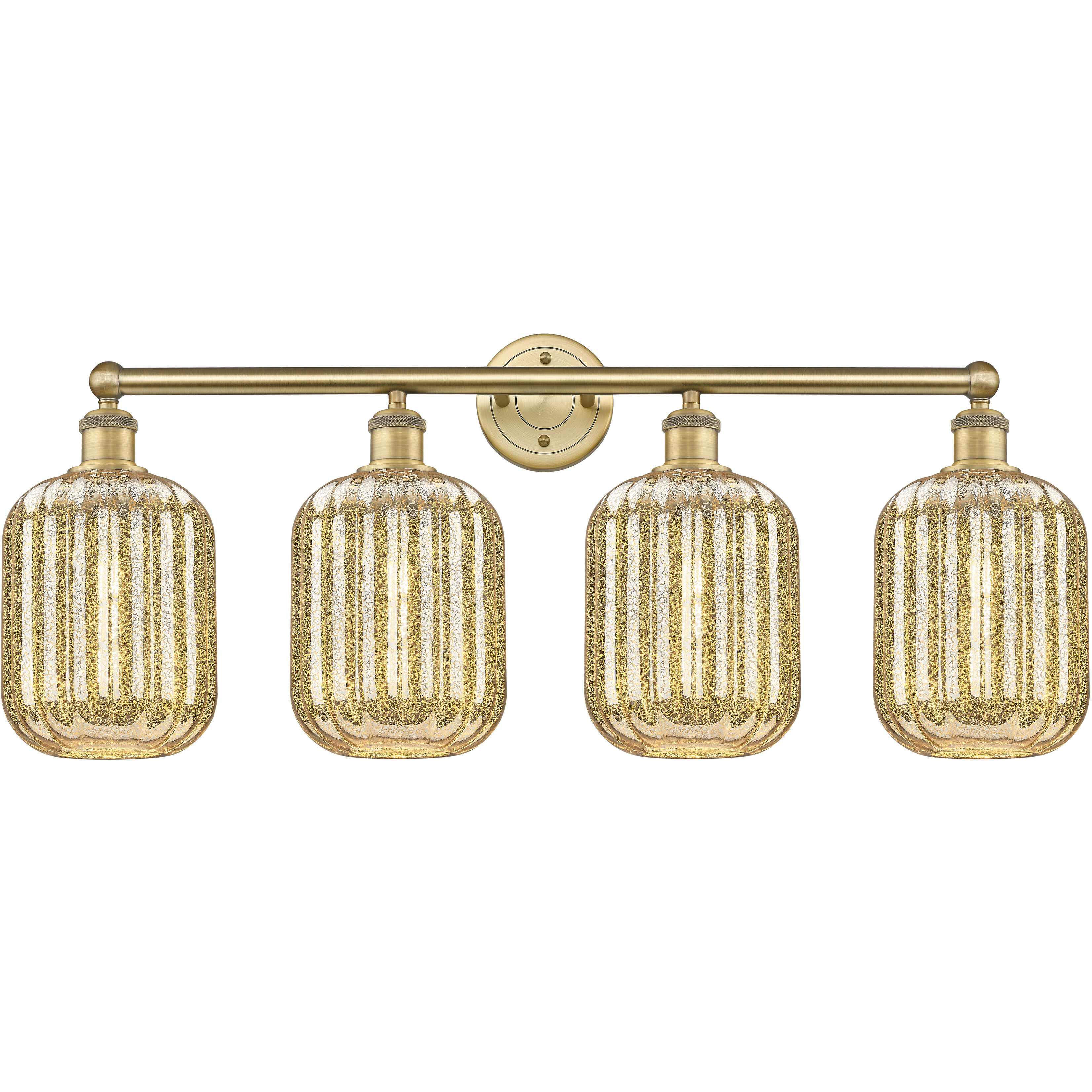 Edison Preston 4 Light 33.75 inch Brushed Brass Bath Vanity Light Wall Light in Mercury