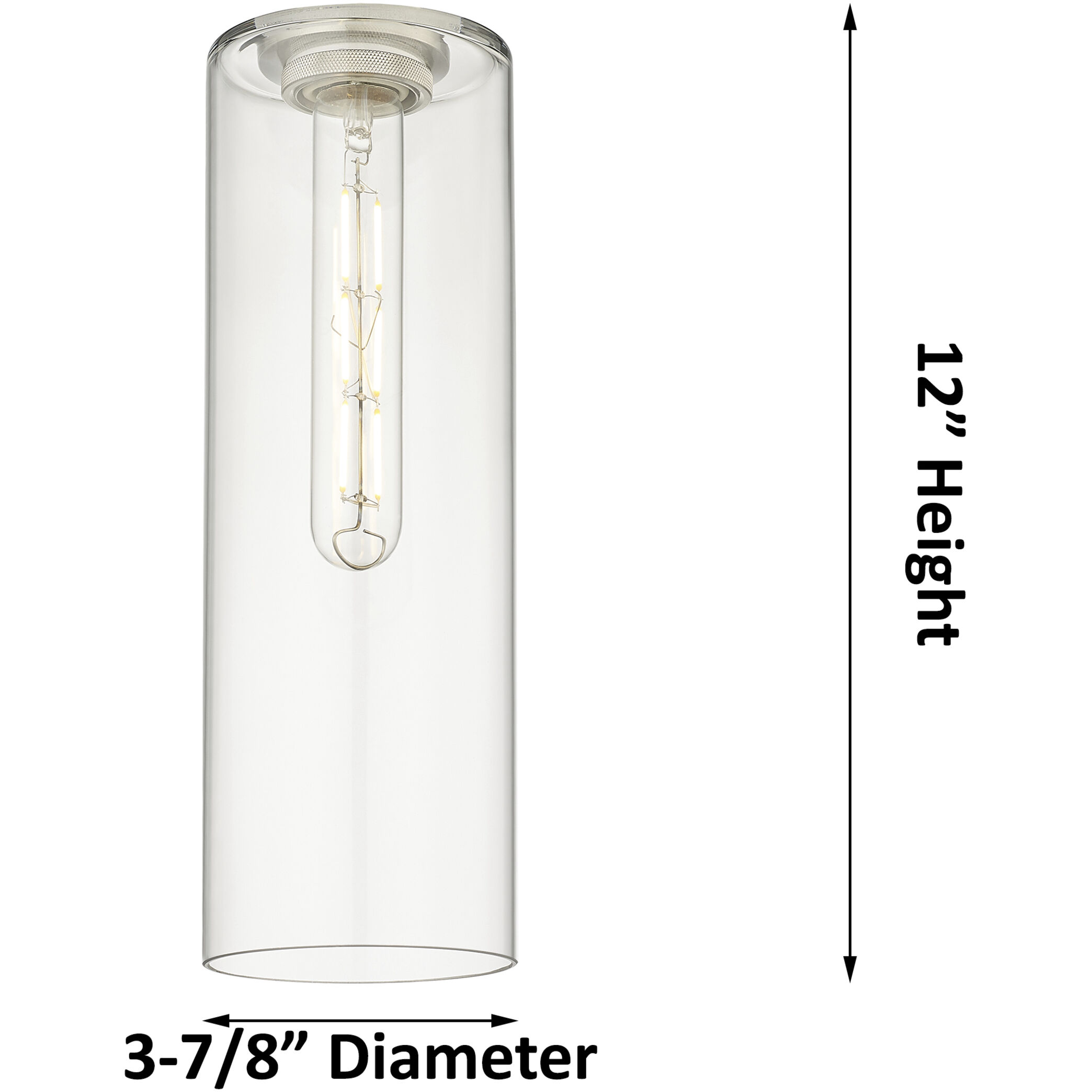 Crown Point 3 Light 39.25 inch Satin Nickel Flush Mount Ceiling Light in Clear Glass