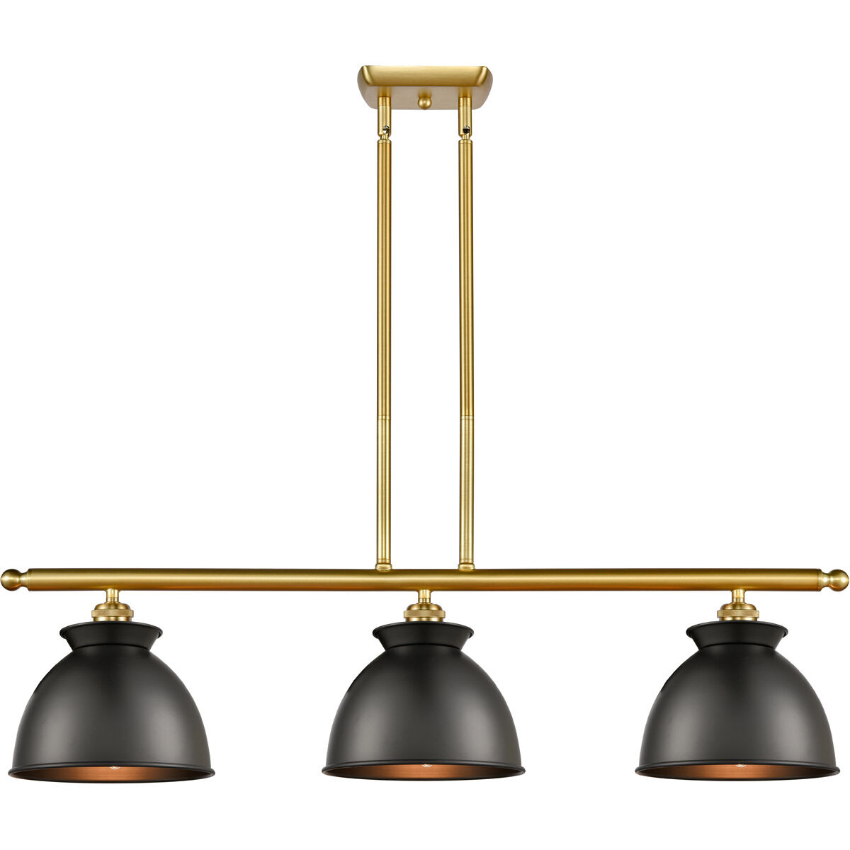 Ballston Adirondack LED 36 inch Satin Gold Island Light Ceiling Light in Matte Black, Ballston