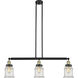 Franklin Restoration Canton LED 39 inch Black Antique Brass Island Light Ceiling Light in Seedy Glass, Franklin Restoration