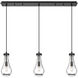 Owego 3 Light 36.88 inch Matte Black Linear Pendant Ceiling Light in Clear Glass
