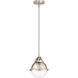 Nouveau 2 Hampden 1 Light 7 inch Brushed Satin Nickel Mini Pendant Ceiling Light in Clear Glass