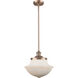 Franklin Restoration Oxford LED 12 inch Antique Copper Mini Pendant Ceiling Light in Matte White, Franklin Restoration