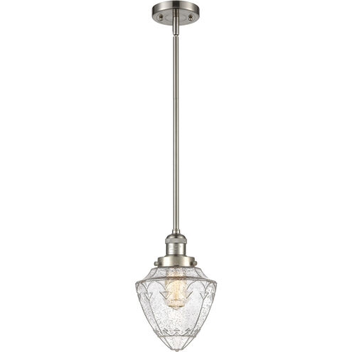 Franklin Restoration Bullet 1 Light 7 inch Brushed Satin Nickel Mini Pendant Ceiling Light in Incandescent, Seedy