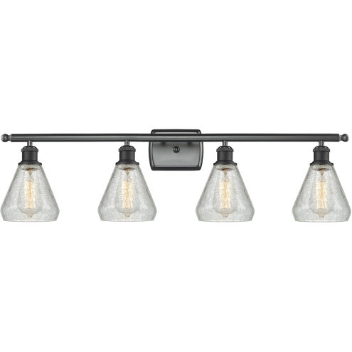 Ballston Conesus 4 Light 36 inch Matte Black Bath Vanity Light Wall Light, Ballston