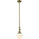 Franklin Restoration Oxford LED 7.5 inch Antique Brass Mini Pendant Ceiling Light in Matte White, Franklin Restoration