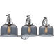 Franklin Restoration Large Bell LED 28 inch Polished Chrome Bath Vanity Light Wall Light in Plated Smoke Glass, Franklin Restoration