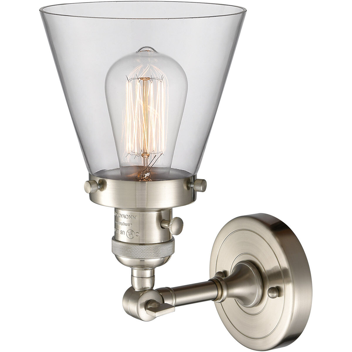 Franklin Restoration Small Cone LED 6.25 inch Brushed Satin Nickel Sconce Wall Light, Franklin Restoration