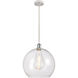 Ballston Athens LED 13.75 inch White and Polished Chrome Pendant Ceiling Light in Clear Glass, Silver