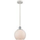 Ballston Farmhouse Chicken Wire 1 Light 8 inch White and Polished Chrome Mini Pendant Ceiling Light, Ballston