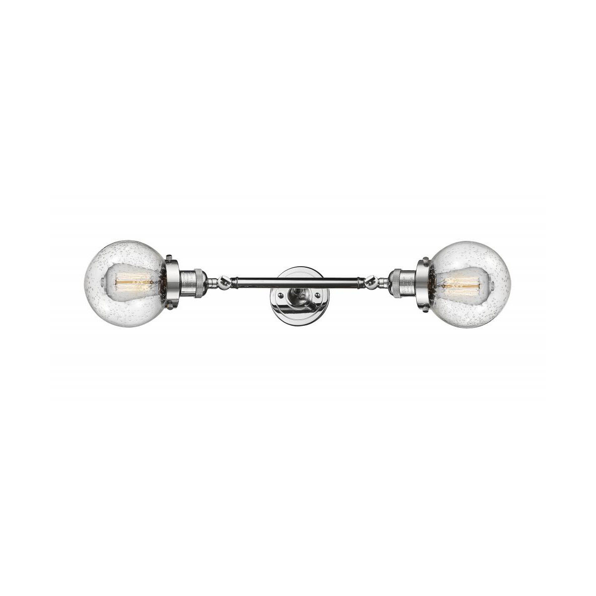 Franklin Restoration Beacon LED 6 inch Polished Chrome Bath Vanity Light Wall Light in Seedy Glass, Franklin Restoration