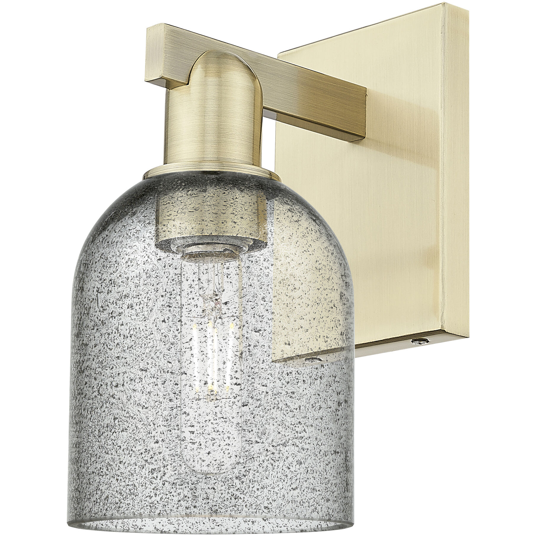 Arcadia Caledonia Armed Sconce Wall Light in Antique Brass, Charcoal