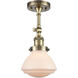 Franklin Restoration Olean 1 Light 7 inch Antique Brass Sconce Wall Light in Incandescent, Matte White Glass, Franklin Restoration
