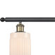 Ballston Hadley 4 Light 48 inch Black Antique Brass Island Light Ceiling Light in Matte White Glass, Ballston
