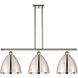 Ballston Plymouth Dome 3 Light 36 inch Antique Brass Island Light Ceiling Light in Matte Blue