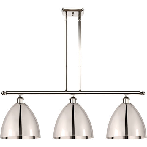 Ballston Plymouth Dome 3 Light 36 inch Antique Brass Island Light Ceiling Light in Matte Blue