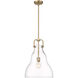 Haverhill LED 14 inch Brushed Brass Pendant Ceiling Light in Clear Glass