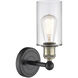 Clymer 1 Light 3.88 inch Black Antique Brass and Clear Sconce Wall Light
