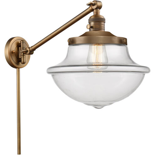 Large Oxford 20 inch 60.00 watt Brushed Brass Swing Arm Wall Light, Franklin Restoration
