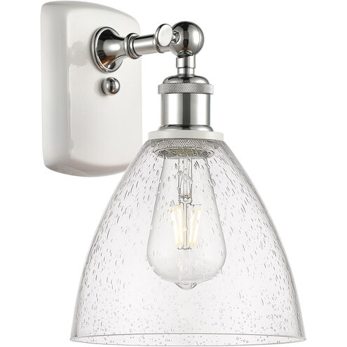 Ballston Ballston Dome LED 8 inch White and Polished Chrome Sconce Wall Light in Seedy Glass