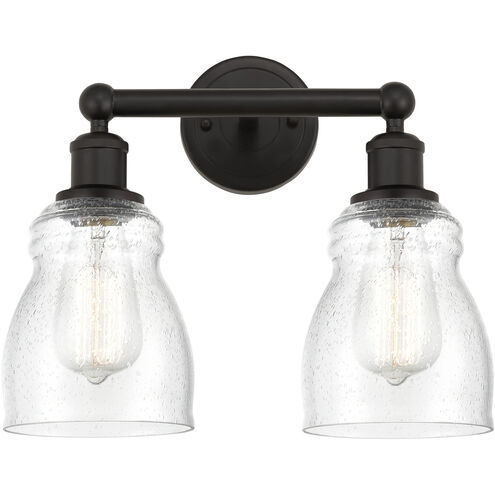 Edison Ellery 2 Light 14 inch Oil Rubbed Bronze Bath Vanity Light Wall Light in Seedy Glass