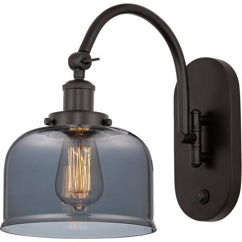 Franklin Restoration Bell LED 8 inch Oil Rubbed Bronze Sconce Wall Light in Plated Smoke Glass