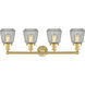 Chatham 4 Light 33.5 inch Satin Gold Bath Vanity Light Wall Light in Clear Glass