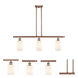 Ballston Clymer LED 36 inch Antique Copper Island Light Ceiling Light in Matte White Glass, Ballston