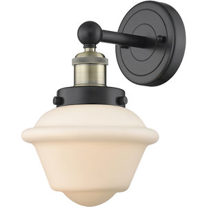 Oxford Sconce Wall Light in Black Antique Brass, Matte White