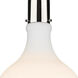 Auralume Amherst LED 13.75 inch Polished Nickel Pendant Ceiling Light in Matte White Glass