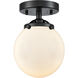 Nouveau Beacon 1 Light 6 inch Oil Rubbed Bronze Semi-Flush Mount Ceiling Light in Matte White Glass, Nouveau