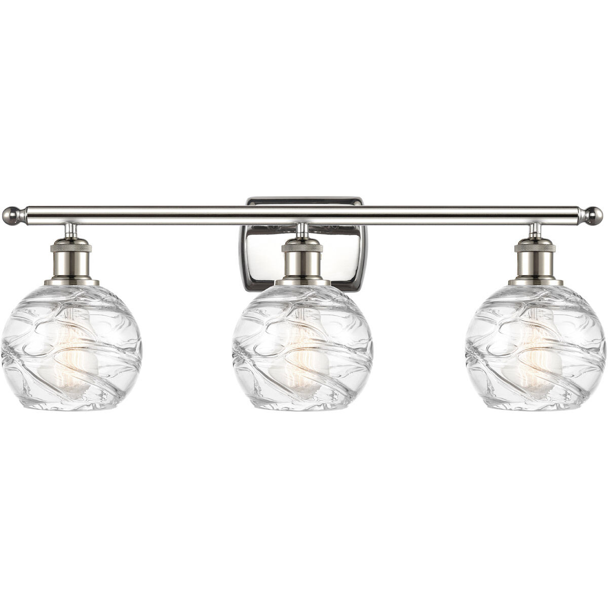 Ballston Small Deco Swirl 3 Light 26 inch Polished Nickel Bath Vanity Light Wall Light, Ballston