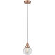 Edison Beacon 1 Light 6 inch Antique Copper Mini Pendant Ceiling Light