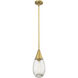 Malone 1 Light 6 inch Brushed Brass Pendant Ceiling Light in Clear Glass