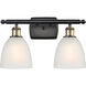 Ballston Castile LED 16 inch Black Antique Brass Bath Vanity Light Wall Light in White Glass, Ballston