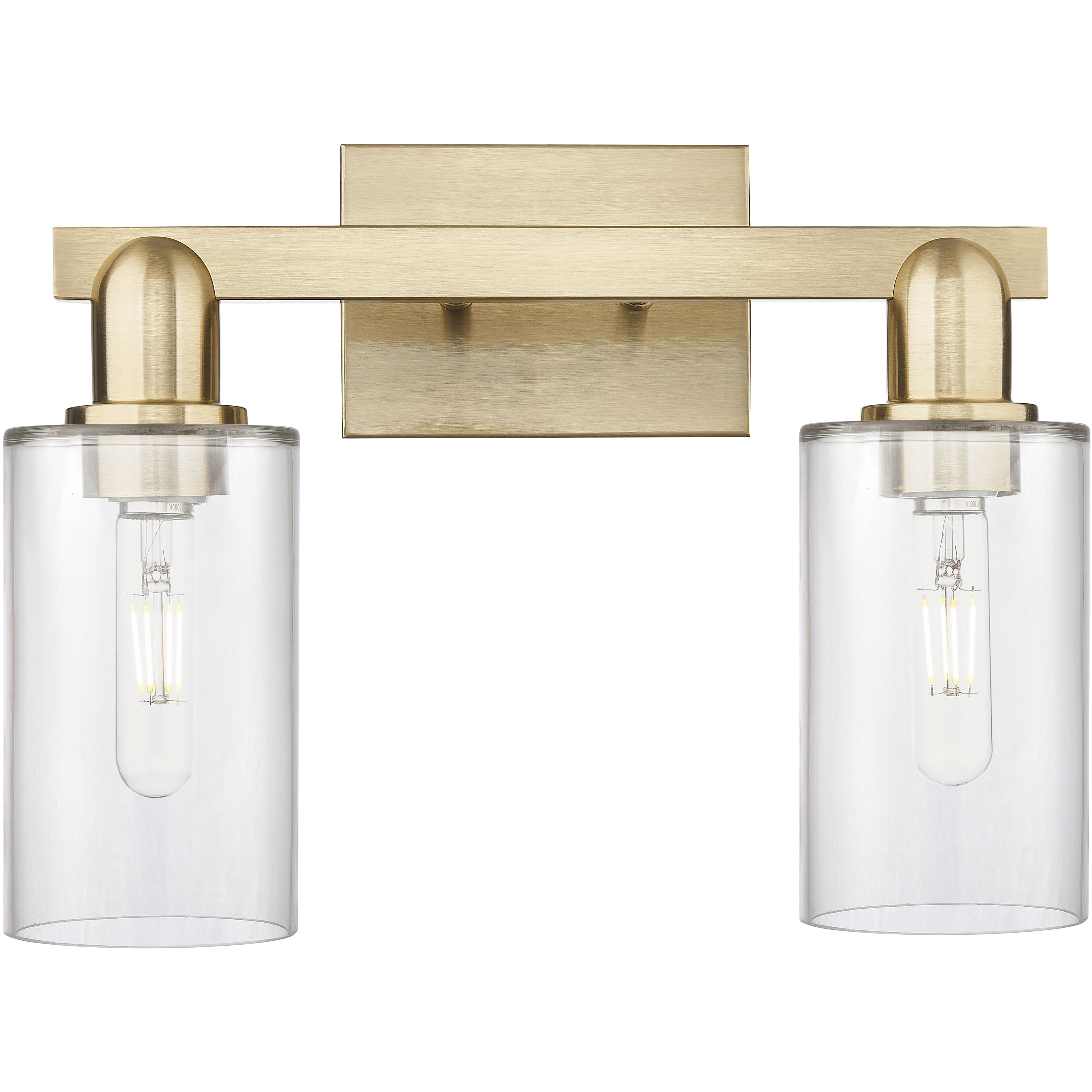 Arcadia Clymer 2 Light 14.88 inch Champagne Bronze Bath Vanity Light Wall Light in Clear