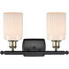 Ballston Hadley 2 Light 16 inch Black Antique Brass Bath Vanity Light Wall Light in Matte White Glass, Ballston