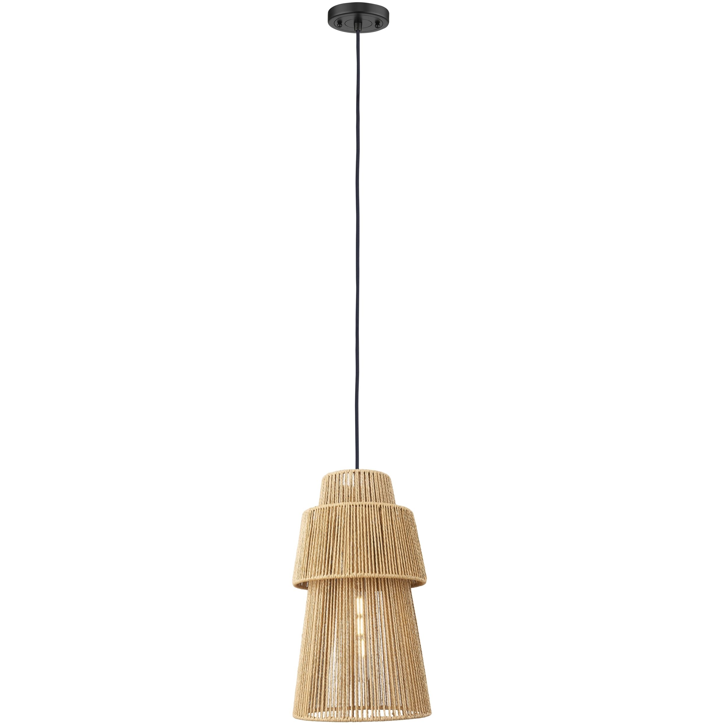 Twill 1 Light 9.63 inch Matte Black Pendant Ceiling Light