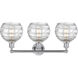 Athens Deco Swirl 3 Light 26 inch Polished Chrome Bath Vanity Light Wall Light in Clear Deco Swirl Glass