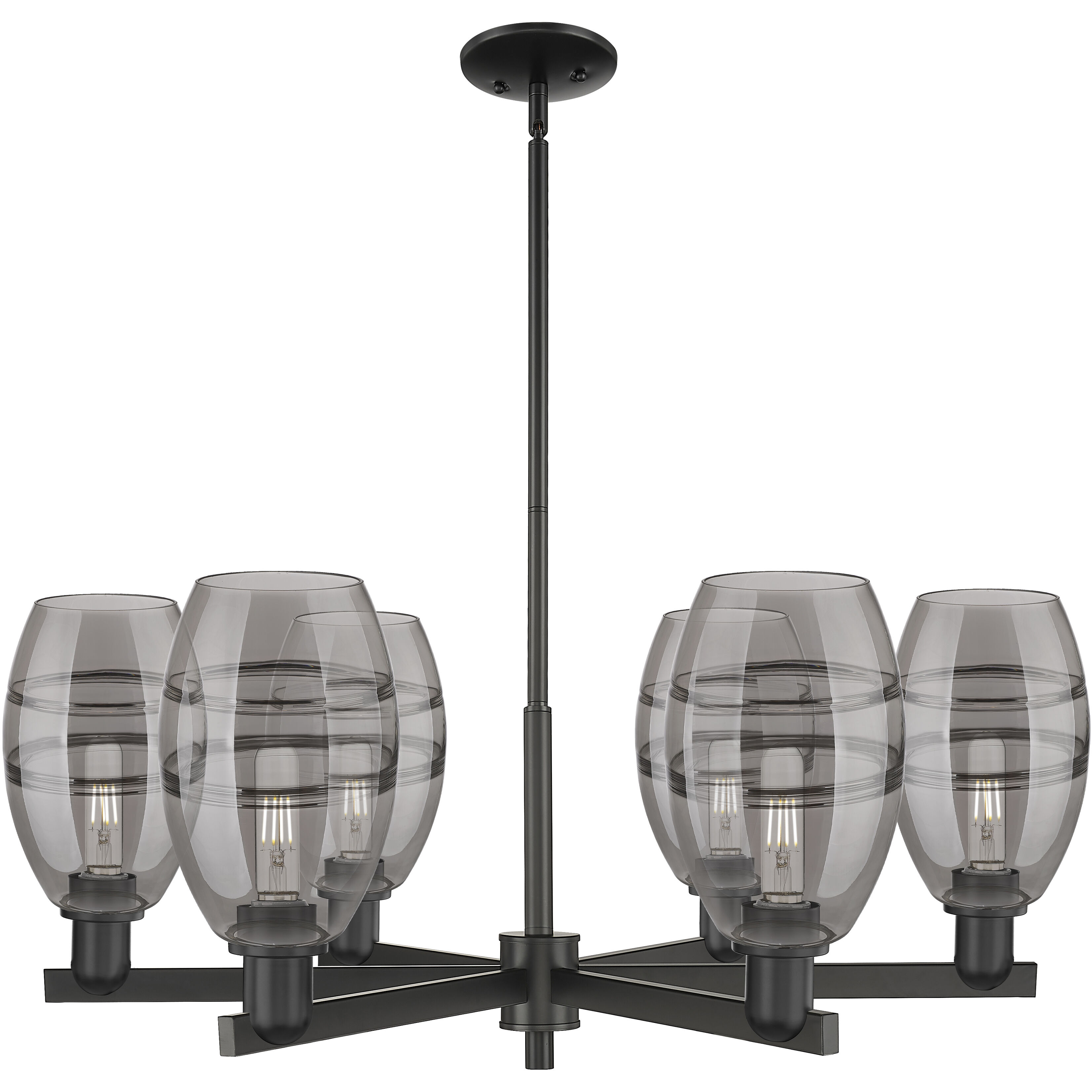 Arcadia Vaz 6 Light 35.63 inch Matte Black Chandelier Ceiling Light