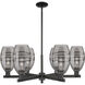Arcadia Vaz 6 Light 35.63 inch Matte Black Chandelier Ceiling Light