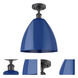 Edison Plymouth Dome 1 Light 12 inch Matte Black Semi-Flush Mount Ceiling Light in Blue
