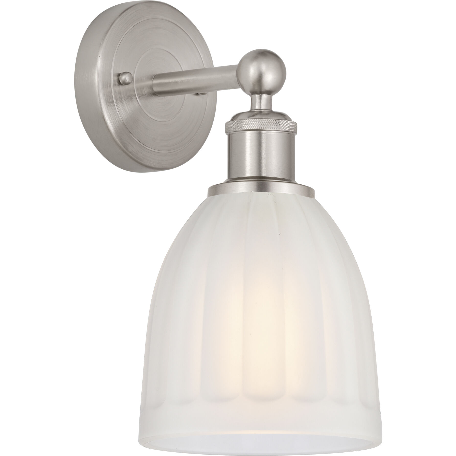 Edison Brookfield 1 Light 6 inch Brushed Satin Nickel Sconce Wall Light in White