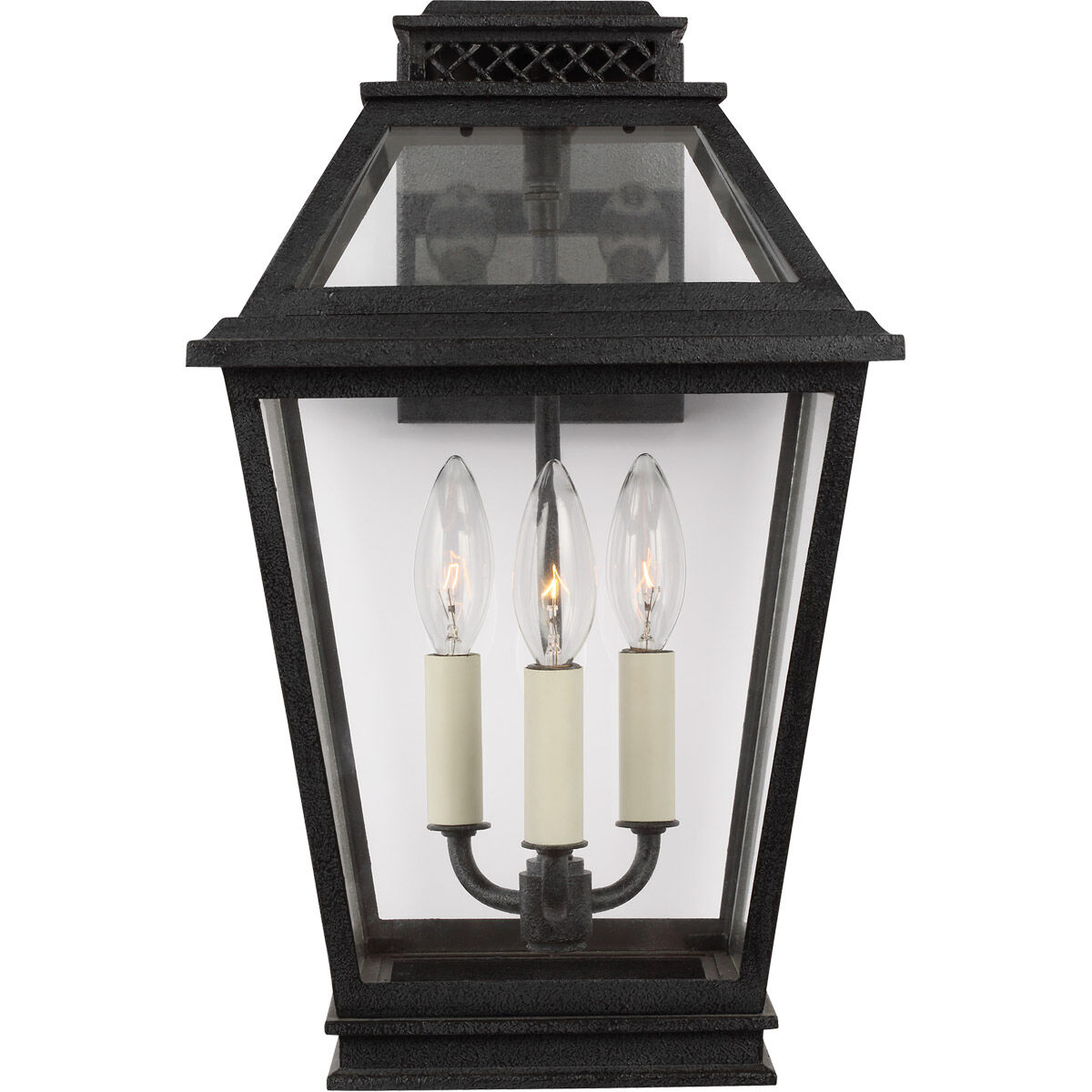 C&M by Chapman & Myers Falmouth 3 Light 16 inch Dark Weathered Zinc Outdoor Wall Lantern