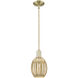 Preston 1 Light 6.25 inch Antique Brass Mini Pendant Ceiling Light in Mercury Glass