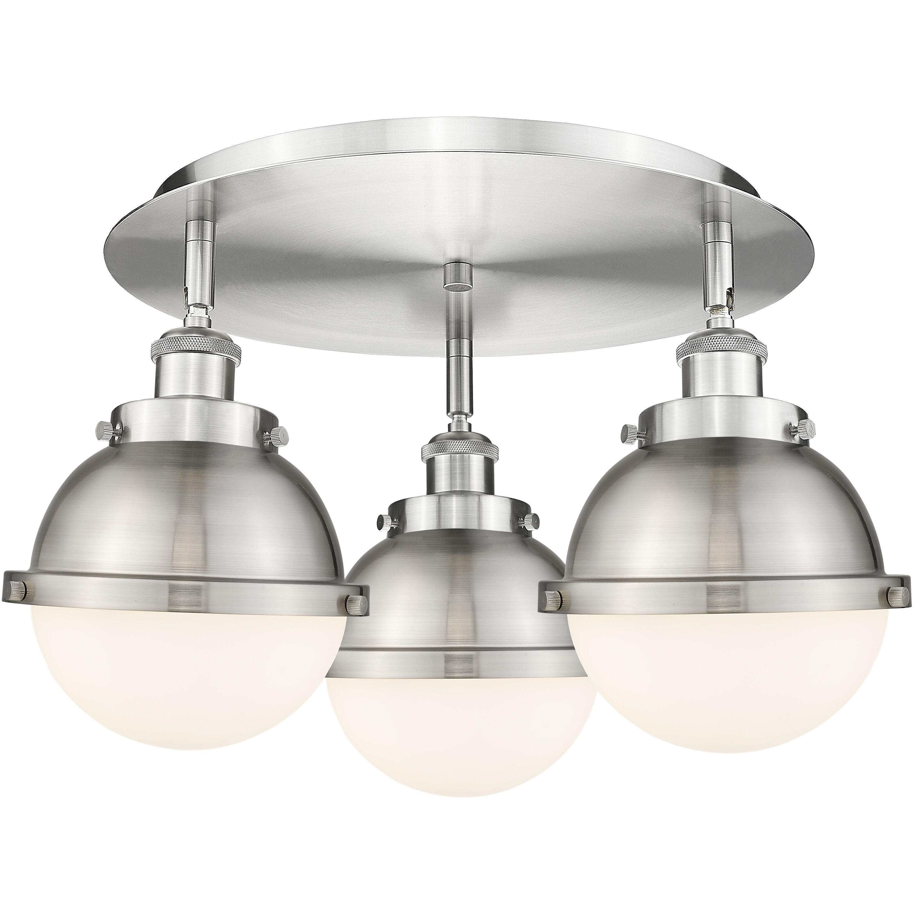 Ballston Urban 3 Light 18.25 inch Satin Nickel Flush Mount Ceiling Light in Brushed Satin Nickel and Matte White