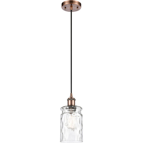 Ballston Candor LED 4.75 inch Antique Copper Mini Pendant Ceiling Light in Black Textured, Ballston