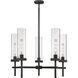 Lincoln 5 Light 26.75 inch Matte Black Chandelier Ceiling Light in Clear Glass