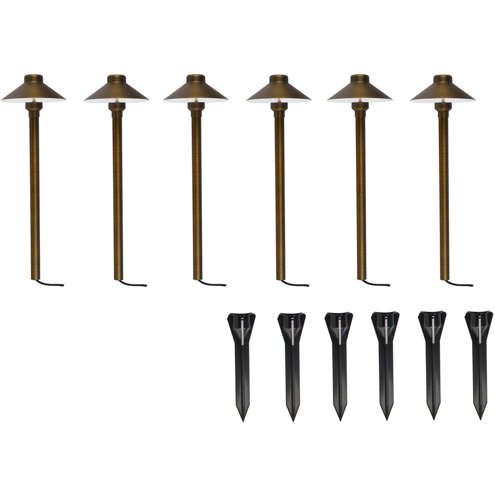 Anthony Antique Brass Outdoor Landscape Path Lights